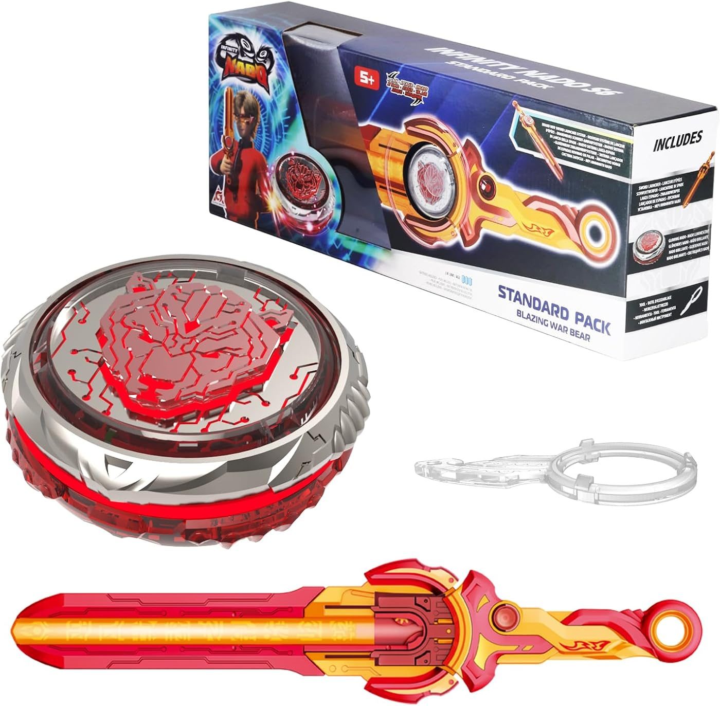 Blazing War Bear, Flame Red metal battle top with its launcher