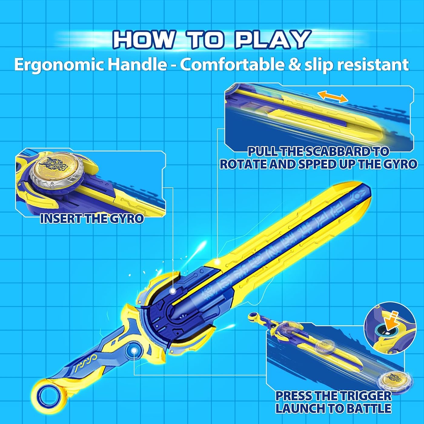 Fury Wave Dragon Sword Launcher Top Nado on the launch rack