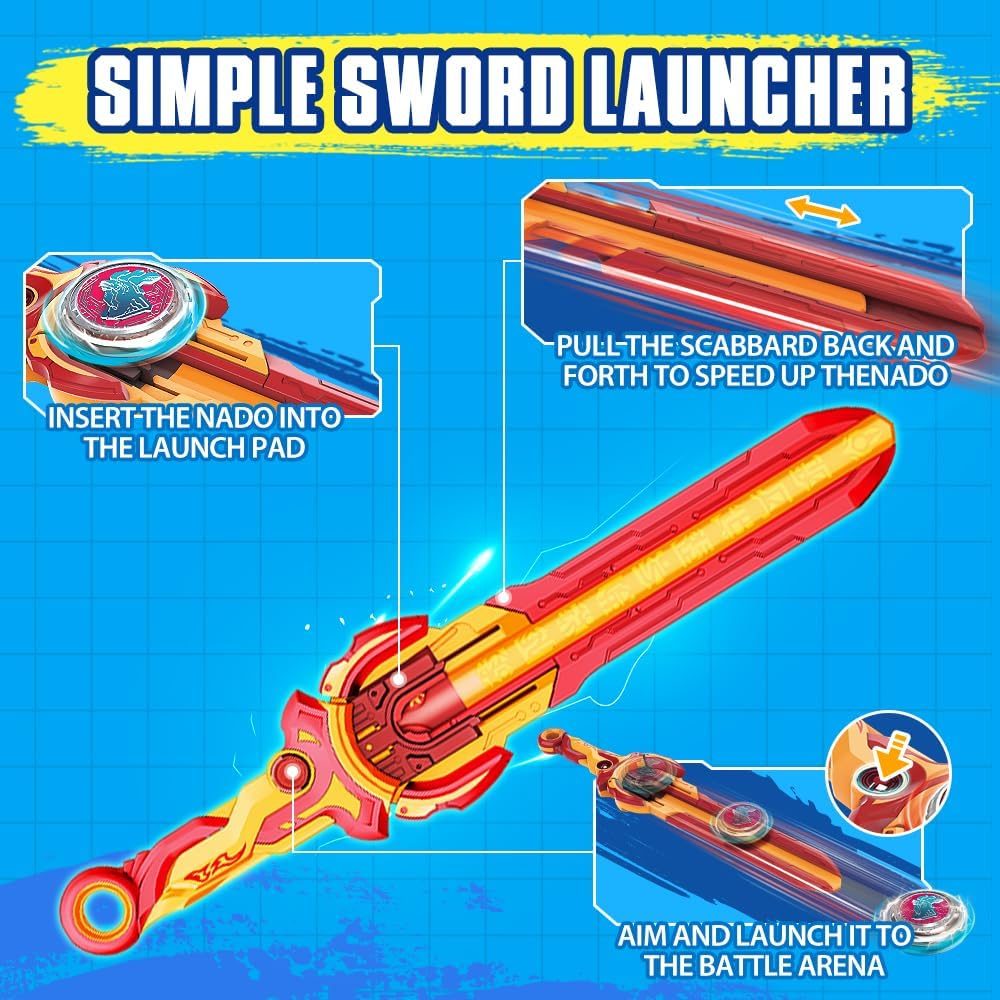 Gale Wings Sword Launcher Battle Set Nado on the launch rack