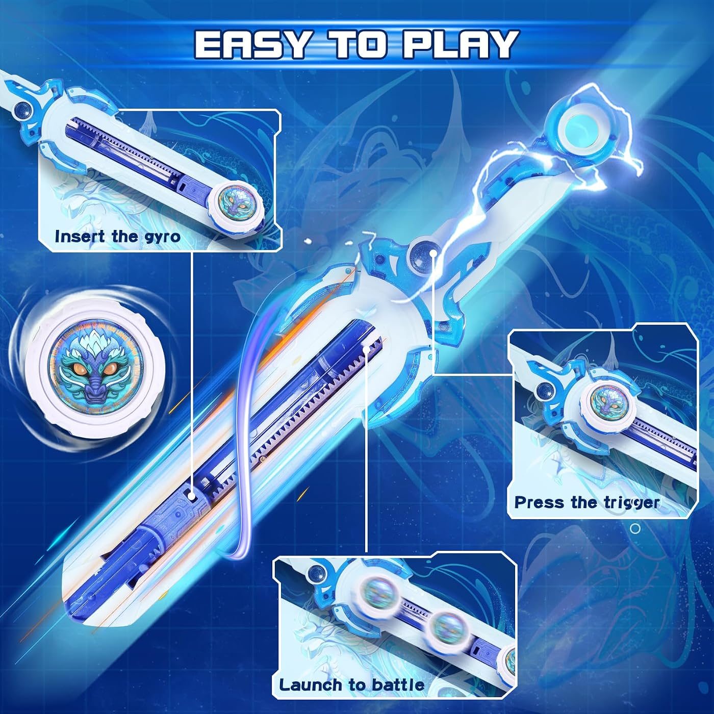 Mini Sword Fury Wave Dragon and Standard Series Set battle top, close view of the attack ring