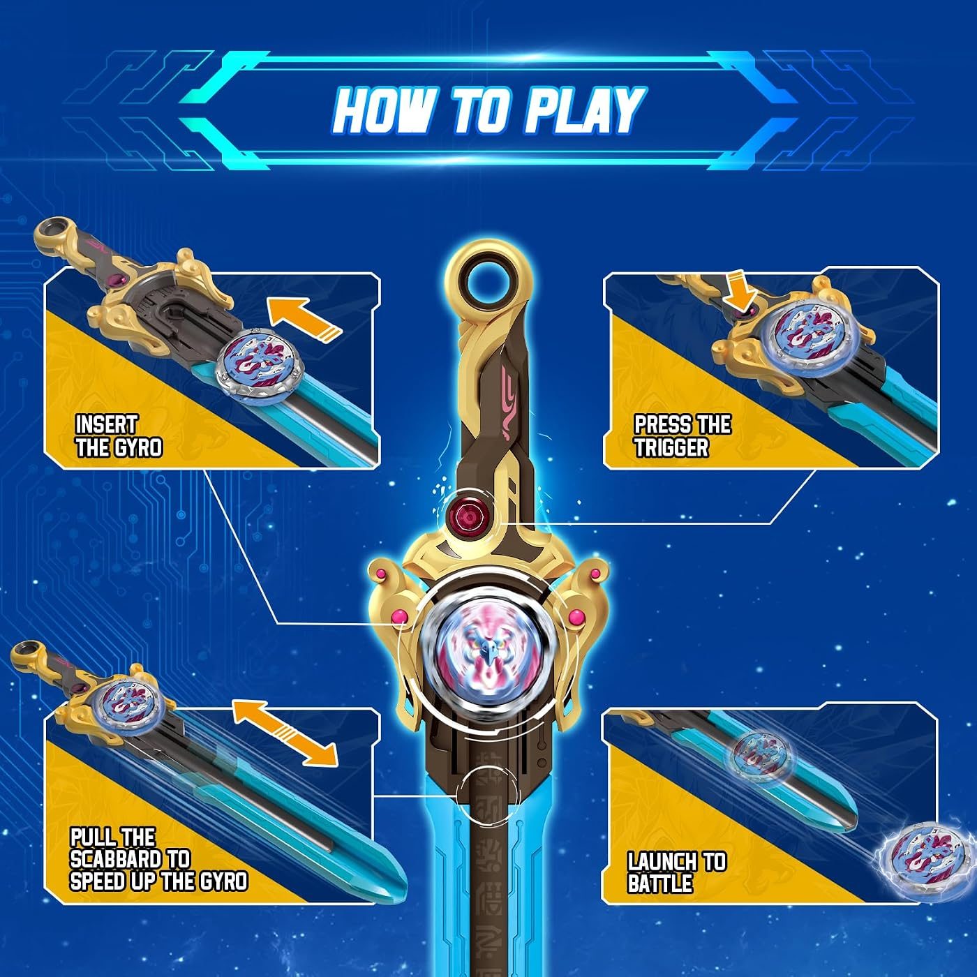 S7 Battle Arena Set with Three Launchers metal battle top with its launcher