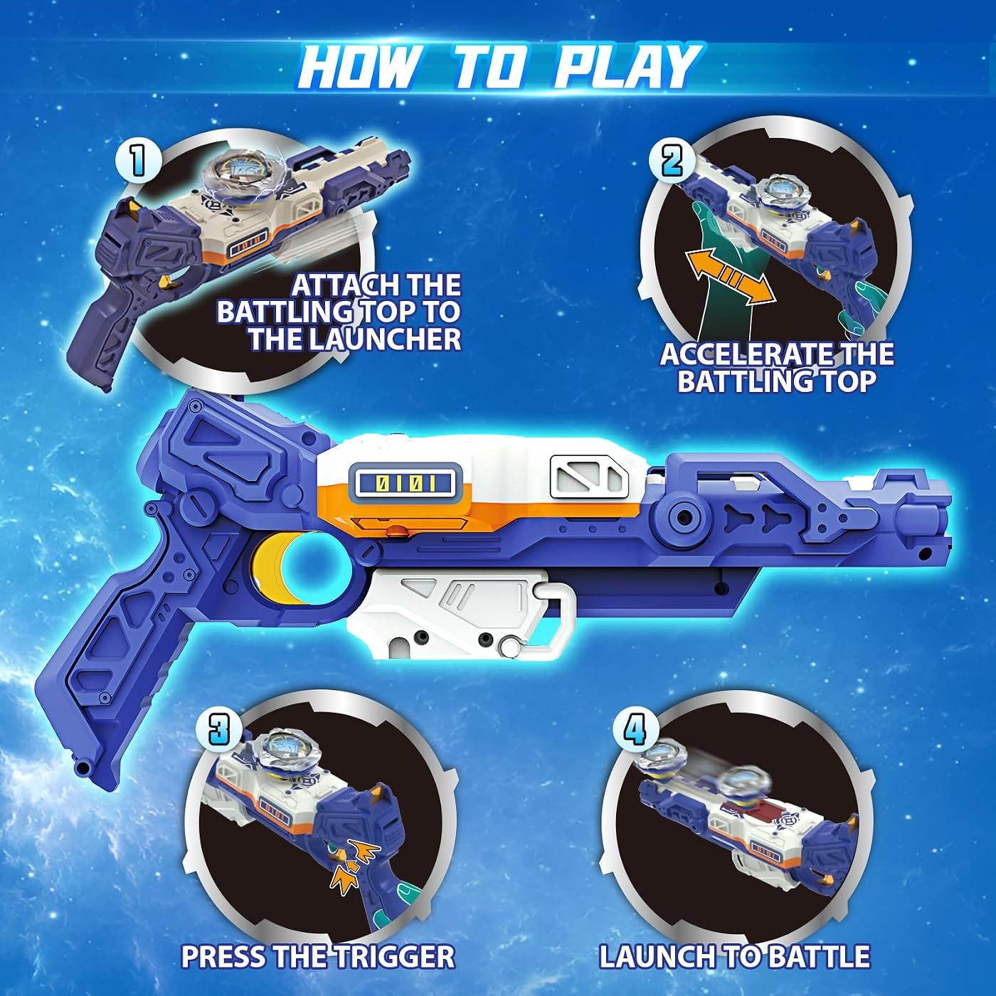 S7 Gun Launcher Endurance Set battle top, close view of the attack ring