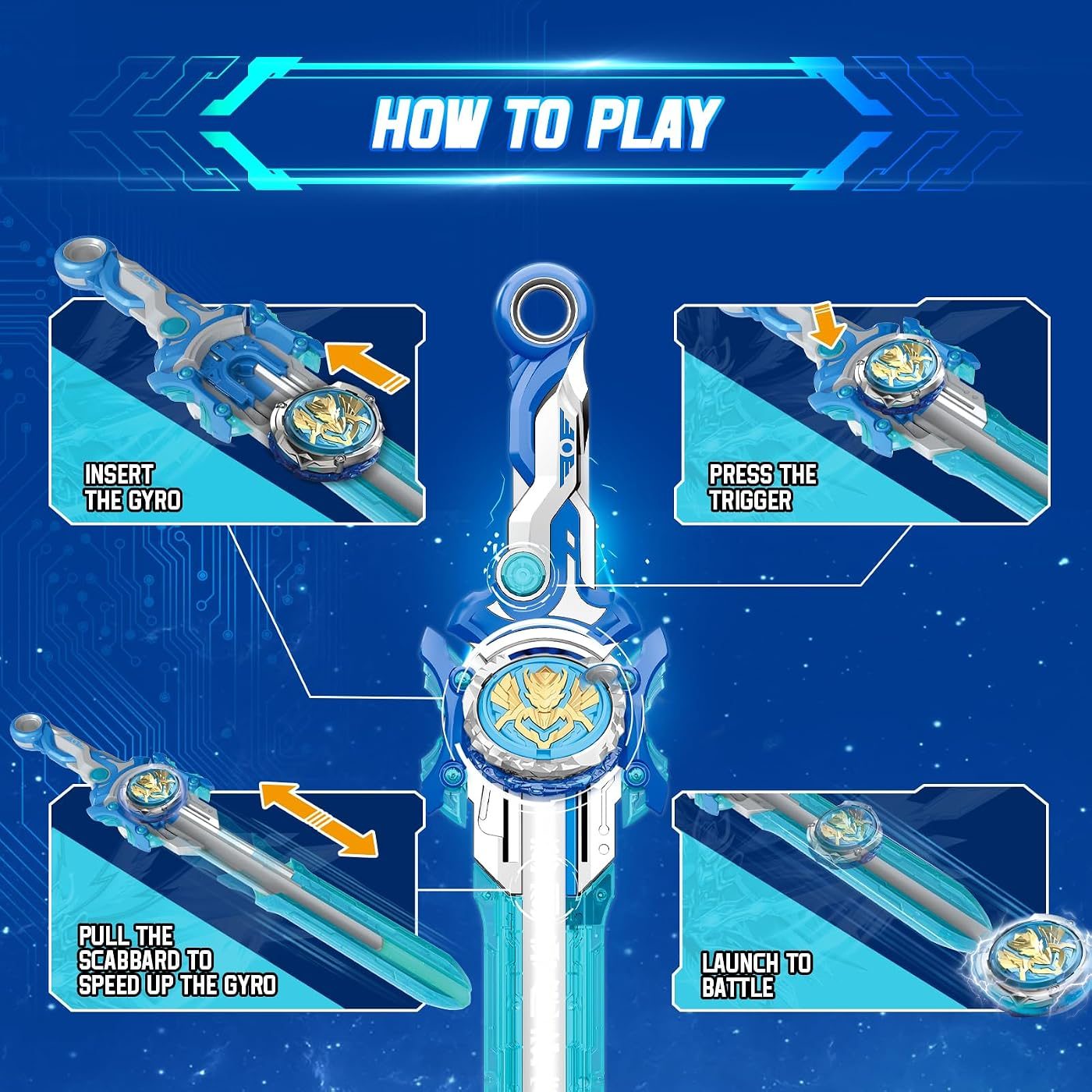 Two-Launcher Pack, Defense and Balance Tops metal battle top with its launcher